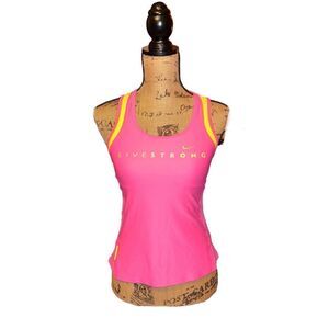 Nike Dri Fit Racerback Pink Yellow  Workout  Tank Top Shirt Women’s ~ Small